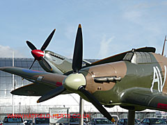 Spitfire and Hurricane replicas outside the RAF Museum, Hendon