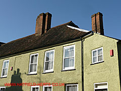 Windows and window space on Chequers Inn building