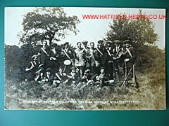 Hatfield Volunteer Training Corps postcard - photo showing a group of men in two rows with rifles