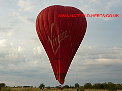 Balloon still upright but with the hot air released