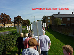 Marchers along Cavendish Way