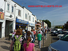 Marchers walking along The Common