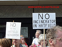 No to the Incinerator placards