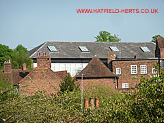 Hatfield Real Tennis Court - roof seen from a distance