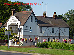 The Great Northern, Old Hatfield - two storey, narrow but long building, painted yellow