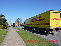 trio of trucks making an informal convoy