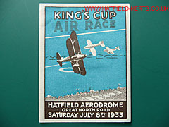 Commemorative beer label for the 1933 King's Cup Air Race