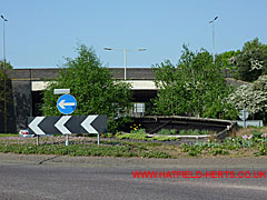 Old boat art installation on Stanborough Lakes roundabout