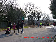 Marchers emerging along part of what was the Great North Road