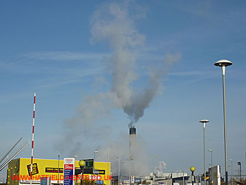 Edmonton incinerator seen from the Tesco carpark at Glover Drive