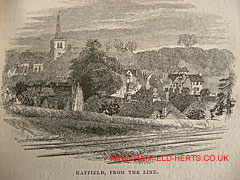 Engraving of Hatfield as seen from the railway